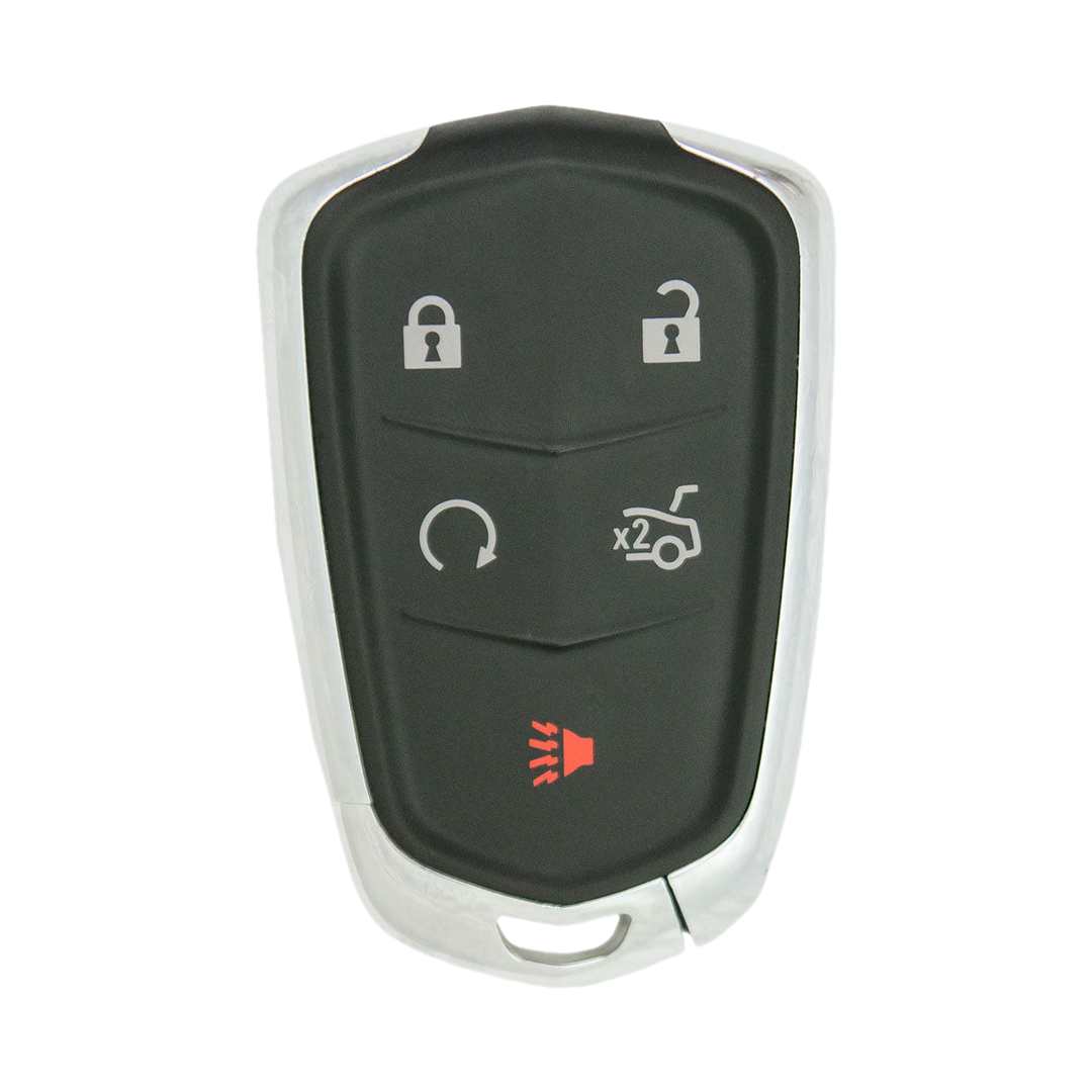 Brand New Aftermarket 5-Button Smart Key Fob with Lock, Unlock, Remote Start, Trunk, Panic for Select Cadillac Vehicles (CADSK-5B-RSTR-117-K)