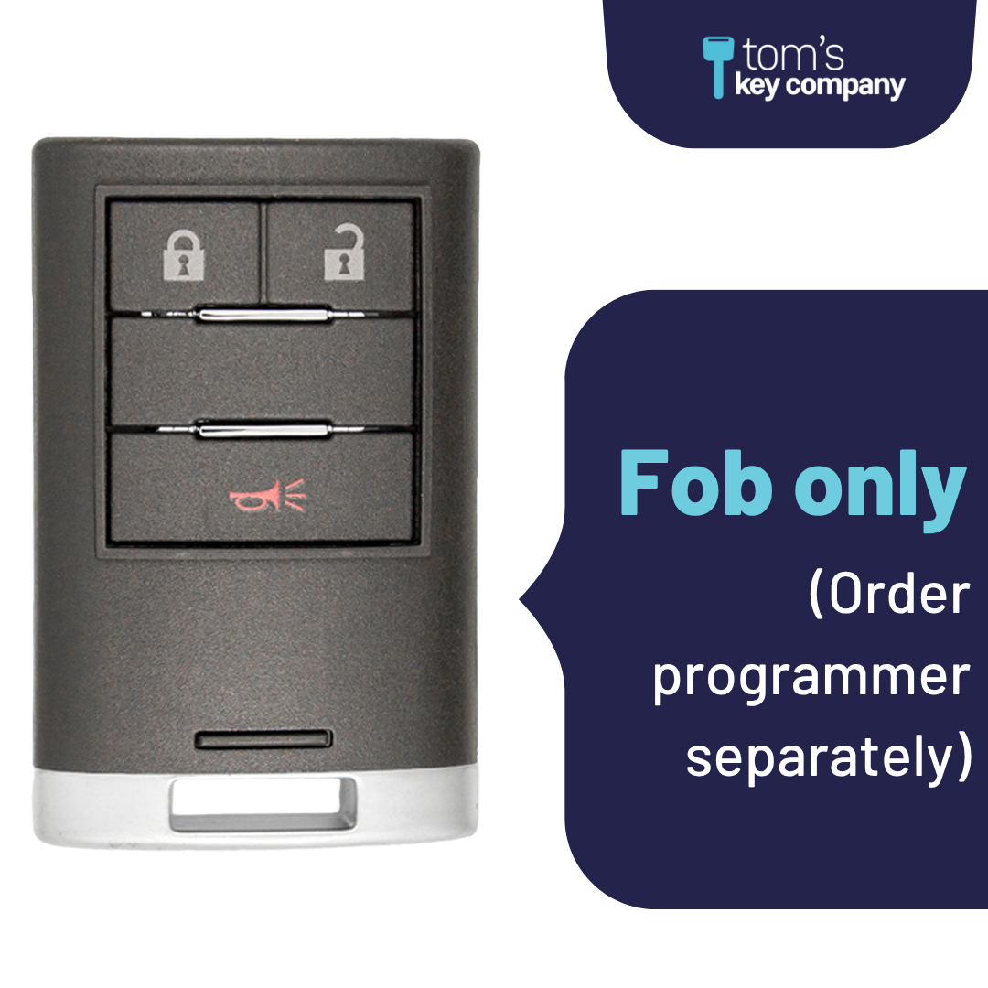 Like New Refurbished 3-Button Smart Key Fob with Lock, Unlock, Panic for Select Cadillac Vehicles (CADSK- 3B-164-K)