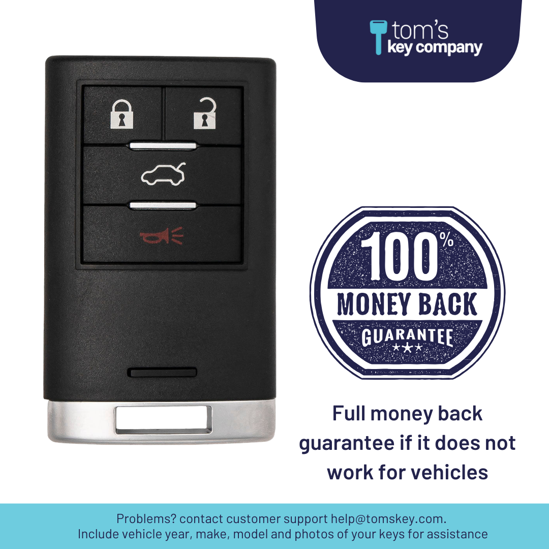 Ultimate Smart Key Bundle with Programming Tool, Refurbished 4-Button Smart Key Fob and Key By Photo for Select Cadillac Vehicles (CADSK- 4B-167-K-UKB)