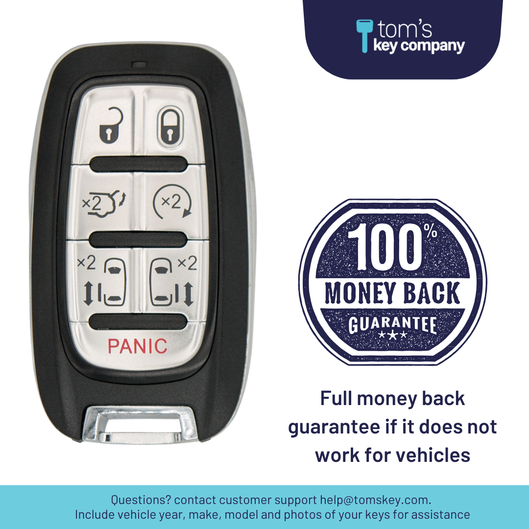Brand New Aftermarket 7-Button Smart Key Fob with Remote Start, Trunk Release, Left and Right Sliding Doors for Select Chrysler Vehicles (CDJ-7B-5900)