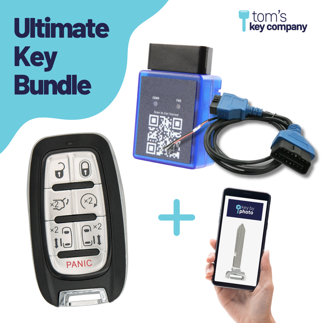 Ultimate DIY Car Key Replacement Kit for Chrysler Pacifica (2019–2026) & Voyager (2020–2025) – 7 Button Smart Key w/ PairMyKey, Bypass Cable & Key by Photo (CDJ-7B-PMKA-BC-KBP-UKB)