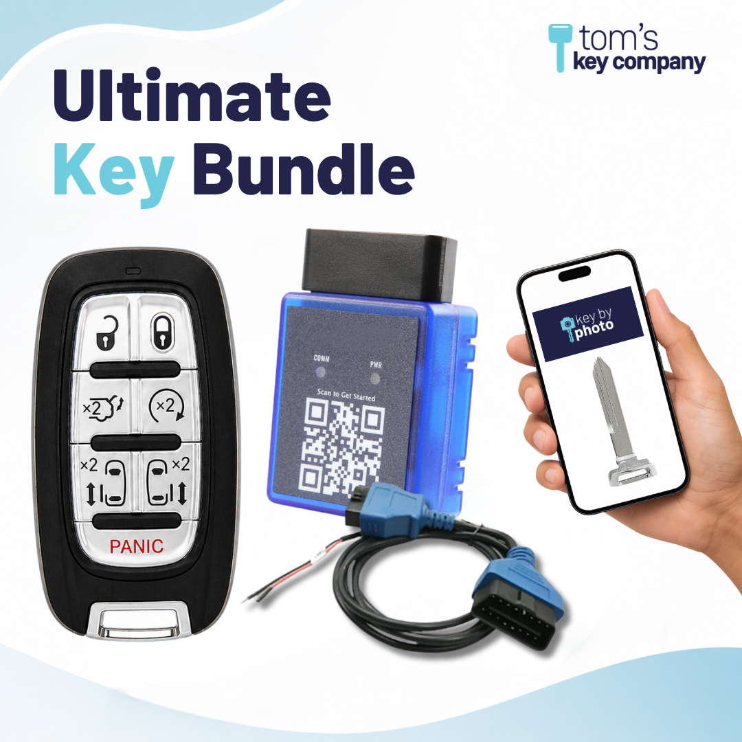 Ultimate DIY Car Key Replacement Kit for Chrysler Pacifica (2019–2026) & Voyager (2020–2025) – 7 Button Smart Key w/ PairMyKey, Bypass Cable & Key by Photo (CDJ-7B-PMKA-BC-KBP-UKB)