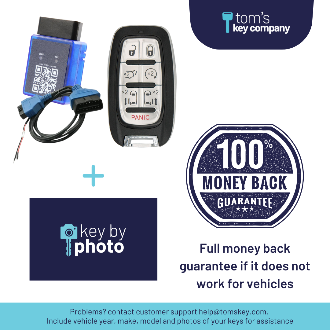 Ultimate DIY Car Key Replacement Kit for Chrysler Pacifica (2019–2026) & Voyager (2020–2025) – 7 Button Smart Key w/ PairMyKey, Bypass Cable & Key by Photo (CDJ-7B-PMKA-BC-KBP-UKB)