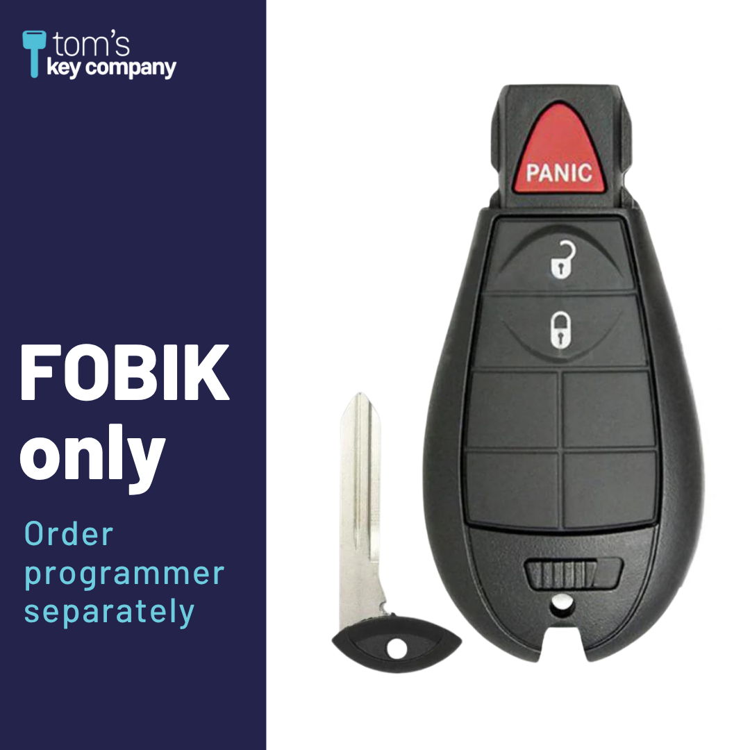 Brand New Aftermarket 3 Button FOBIK with Durashell for Select Jeep Vehicle (CDJ-GQ4-3B-FBK)