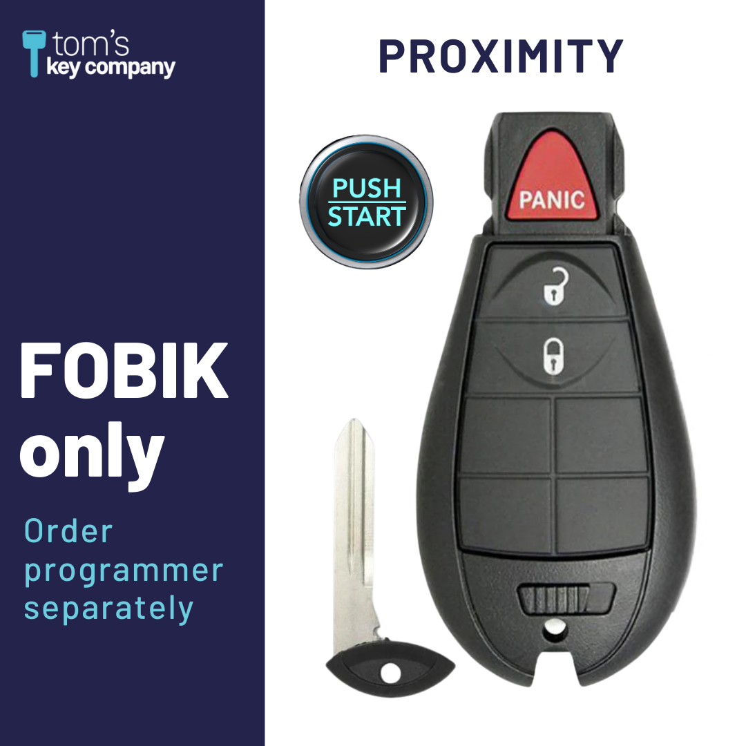 Brand New Aftermarket 3 Button Proximity FOBIK for Select Chrysler, Dodge, Jeep, & Volkswagen Vehicles (CDJPX-IYZ-3B-FBK)