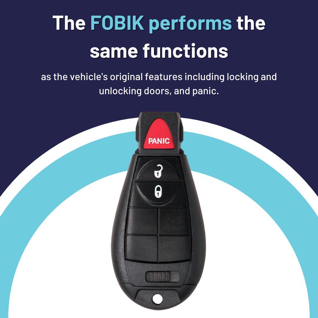 Brand New Aftermarket 3 Button Proximity FOBIK for Select Chrysler, Dodge, Jeep, & Volkswagen Vehicles (CDJPX-IYZ-3B-FBK)
