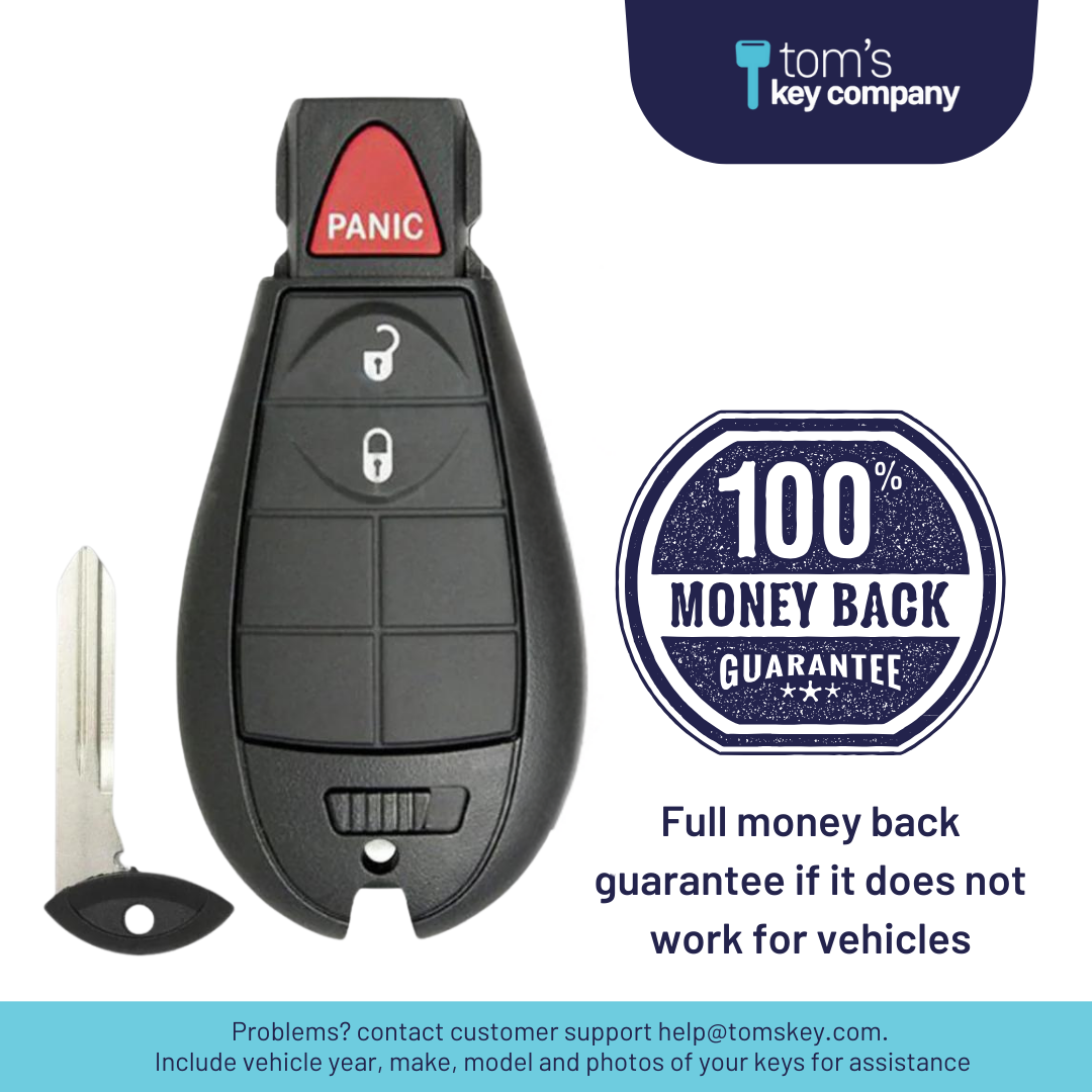 Brand New Aftermarket 3 Button Proximity FOBIK for Select Chrysler, Dodge, Jeep, & Volkswagen Vehicles (CDJPX-IYZ-3B-FBK)