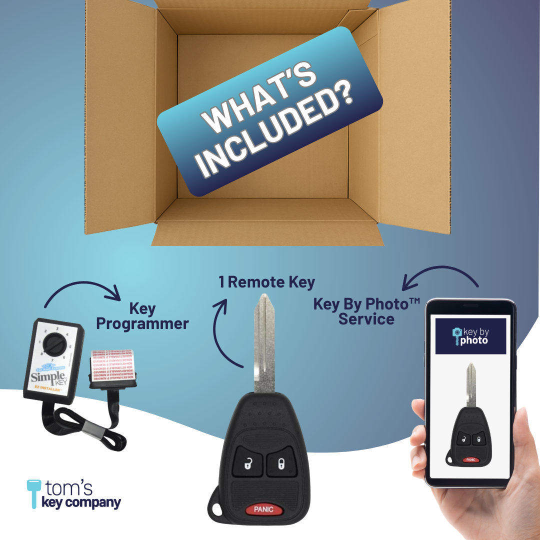 Ultimate Key Bundle DIY Car Key Replacement Kit with SimpleKey™ Programmer & Key By Photo™ Service | Chrysler, Dodge, and Jeep with 3 Button Remote Key