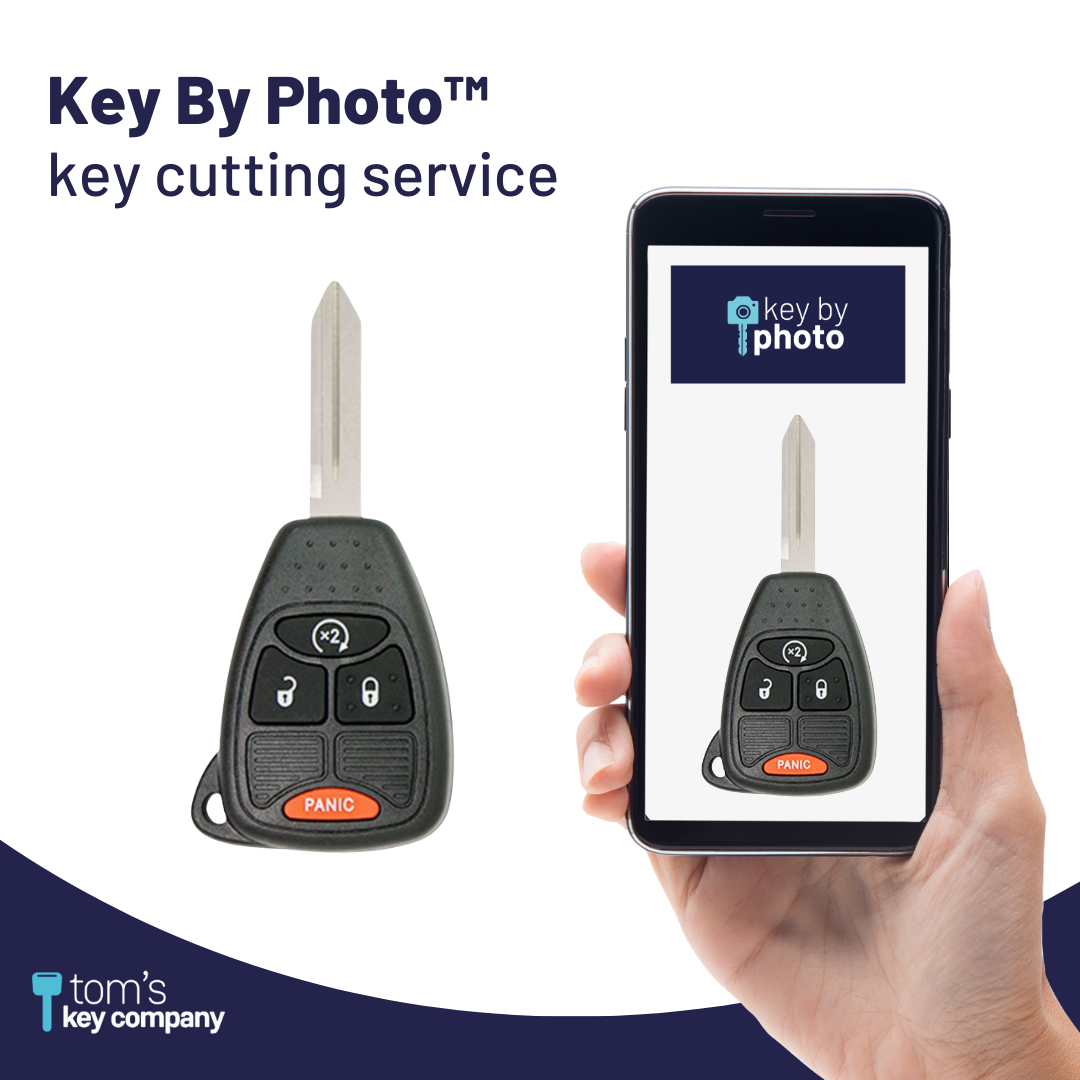 Ultimate Key Bundle DIY Car Key Replacement Kit with SimpleKey™ Programmer & Key By Photo™ Service | Dodge and Jeep with 4 Button Remote Key with Remote Start Button (CDRH-E4RZ0PB-KBP-UKB)