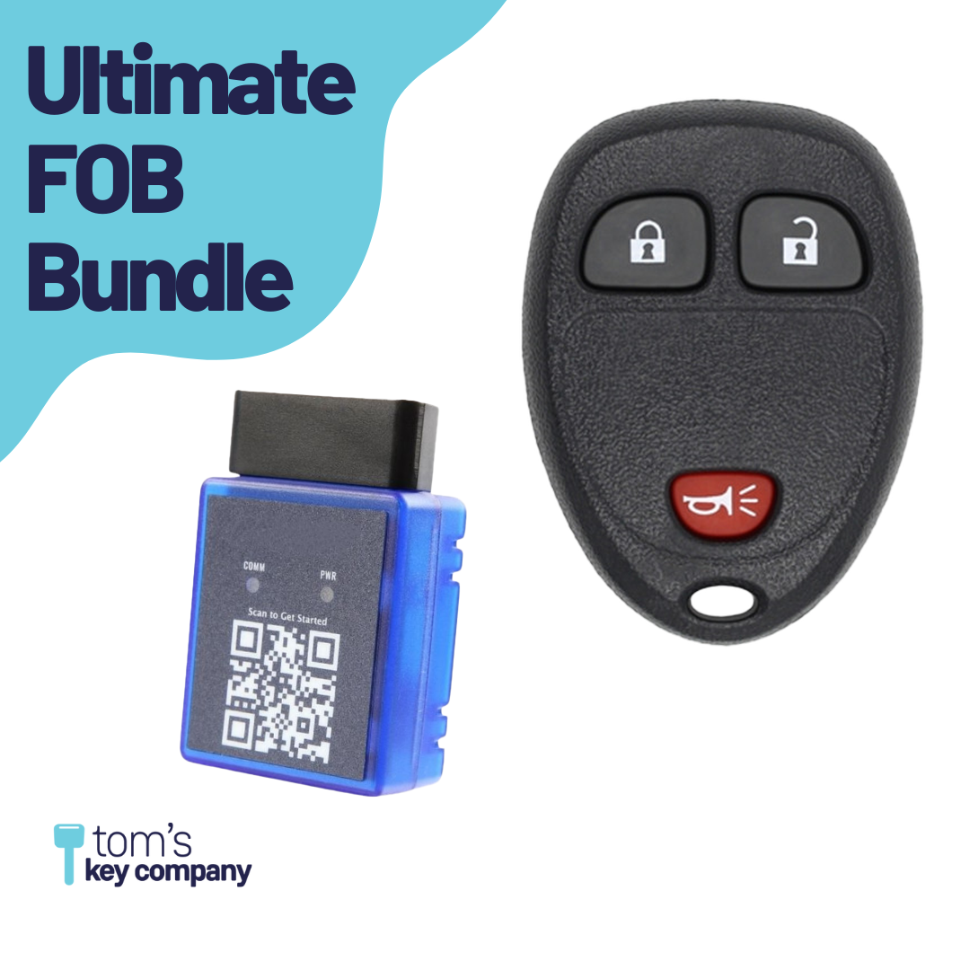Ultimate Remote FOB Bundle with Programming Tool and Aftermarket 3 Button Remote FOB for Select Chevrolet Vehicles (CHEFOB-3B-687-RC-K-UKB)