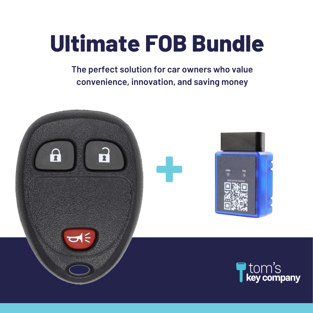 Ultimate Remote FOB Bundle with Programming Tool and Aftermarket 3 Button Remote FOB for Select Chevrolet Vehicles (CHEFOB-3B-687-RC-K-UKB)