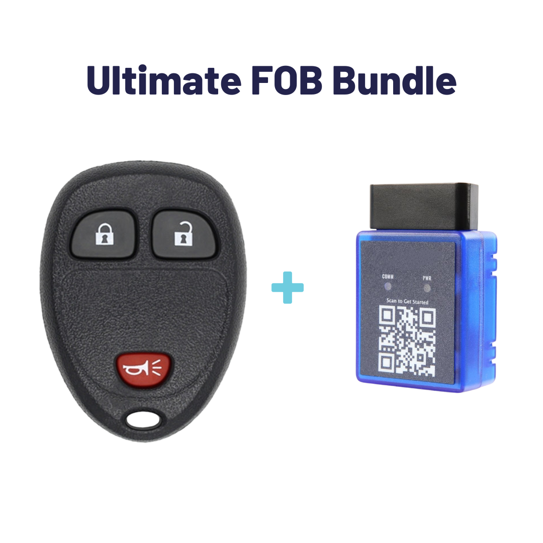 Ultimate Remote FOB Bundle with Programming Tool and Refurbished 3 Button Remote FOB for Select Chevrolet Vehicles (CHEFOB-3B-687-RC-K-UKB)