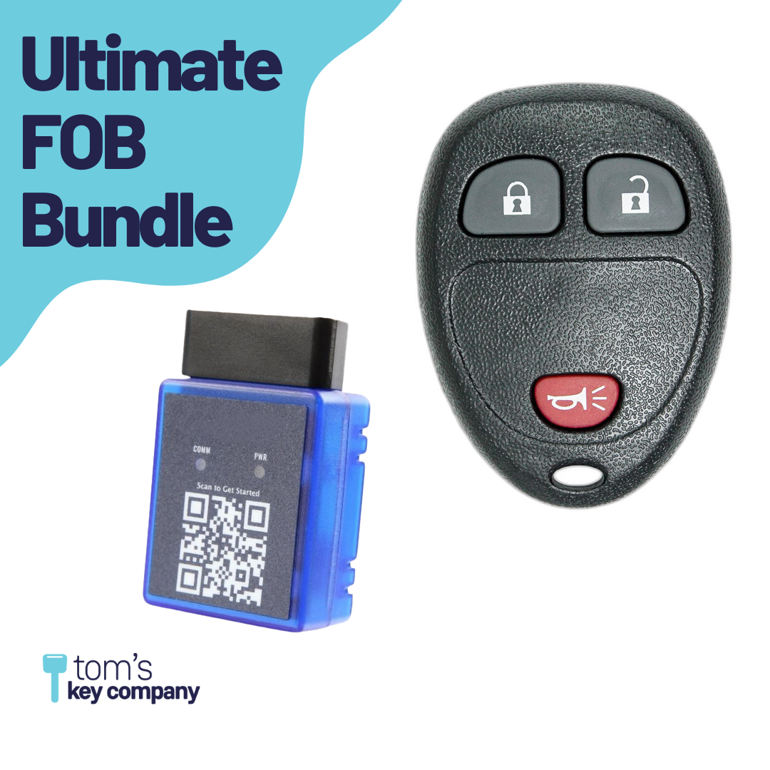 Ultimate Remote FOB Bundle with Programming Tool and Aftermarket 3 Button Remote FOB for Select Chevrolet and GMC Vehicles (CHEFOB-3B-691-K-UKB)
