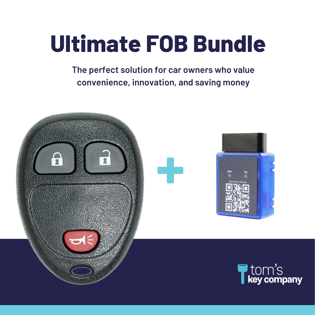 Ultimate Remote FOB Bundle with Programming Tool and Aftermarket 3 Button Remote FOB for Select Chevrolet and GMC Vehicles (CHEFOB-3B-691-K-UKB)