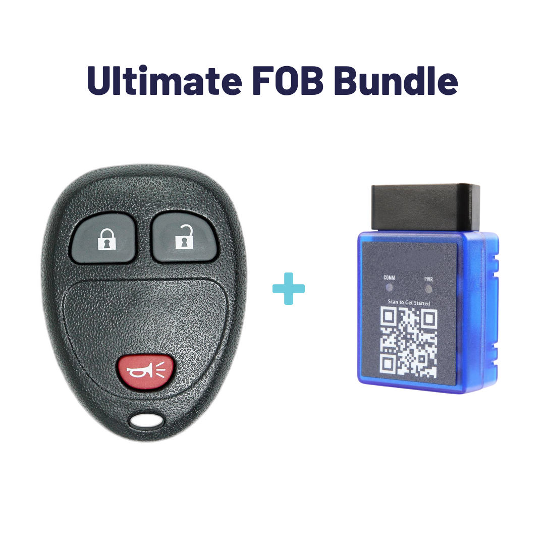 Ultimate Remote FOB Bundle with Programming Tool and Aftermarket 3 Button Remote FOB for Select Chevrolet and GMC Vehicles (CHEFOB-3B-691-K-UKB)