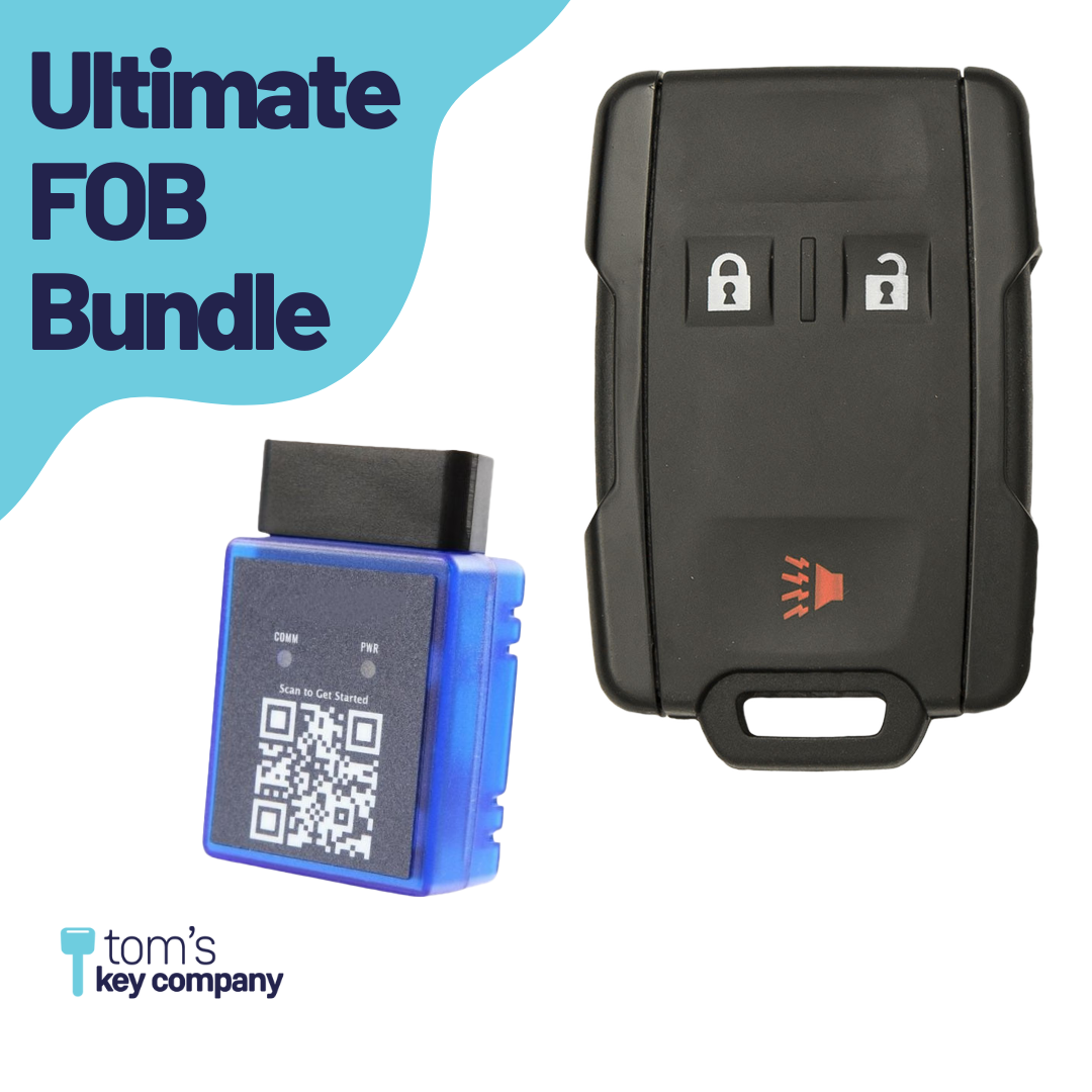 Ultimate Remote FOB Bundle with Programming Tool and Aftermarket 3 Button Remote FOB for Select Chevrolet and GMC Vehicles (CHEFOB-3B-906-K-UKB)