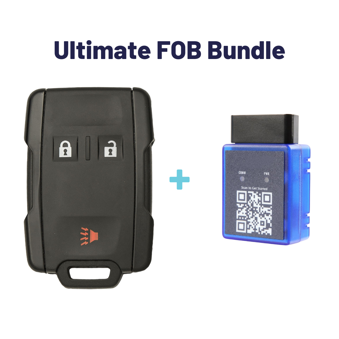 Ultimate Remote FOB Bundle with Programming Tool and Aftermarket 3 Button Remote FOB for Select Chevrolet and GMC Vehicles (CHEFOB-3B-906-K-UKB)