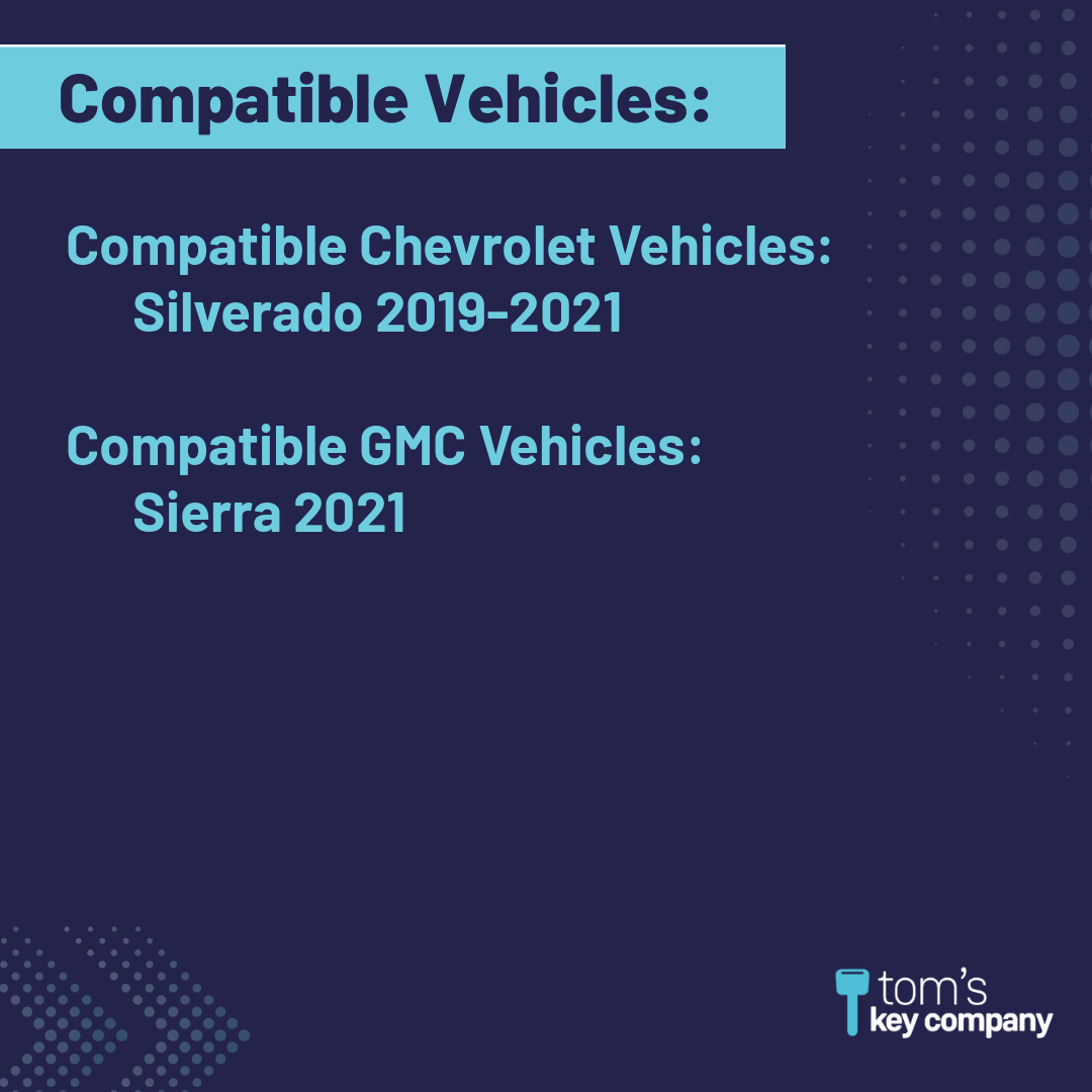 Brand New Aftermarket 3-Button Remote Fob with Lock, Unlock, Panic for Select Chevrolet and GMC Vehicles (CHEFOB-3B-906-K)