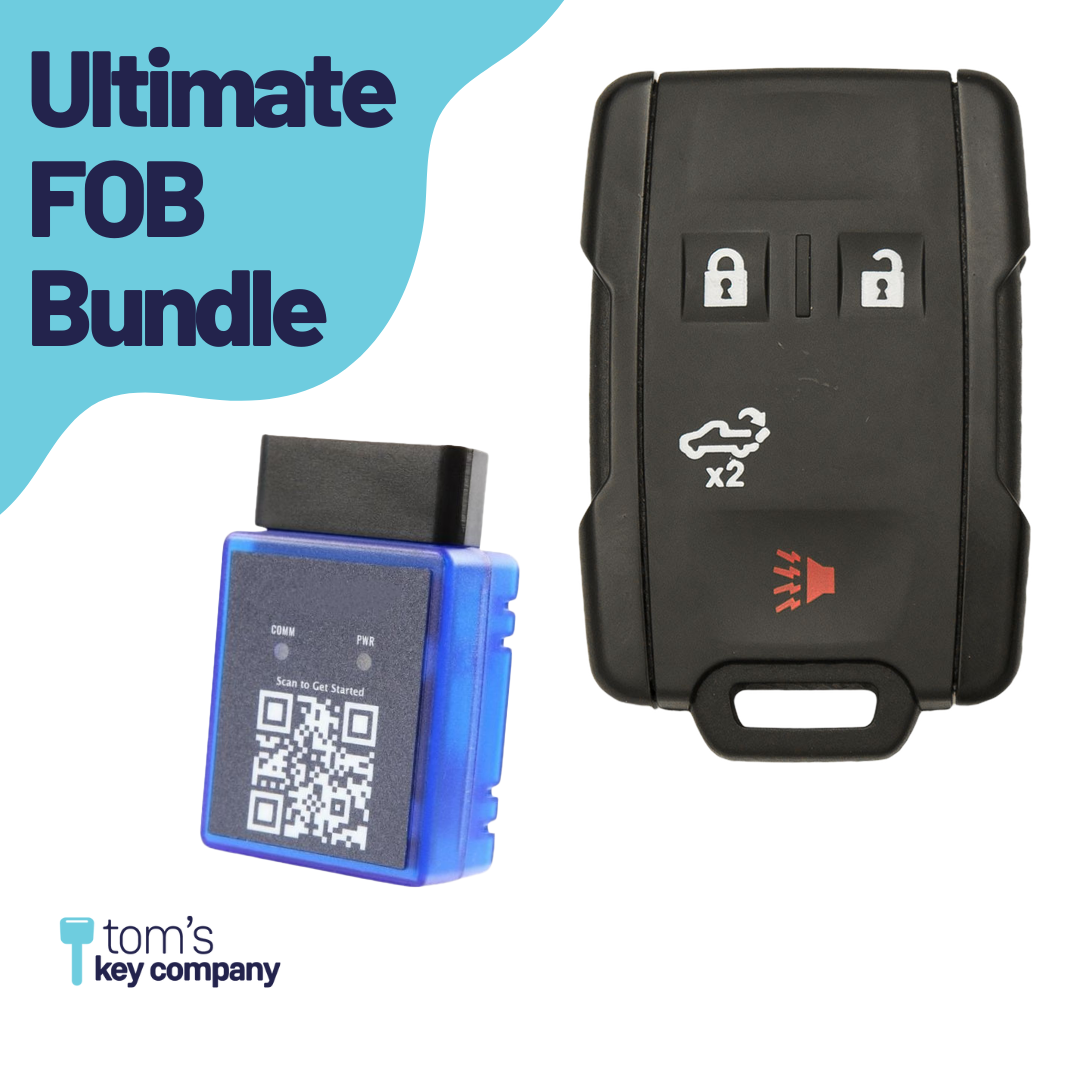 Ultimate Remote FOB Bundle with Programming Tool and Aftermarket 4 Button Remote FOB for Select Chevrolet and GMC Vehicles (CHEFOB-4B-913-K-UKB)