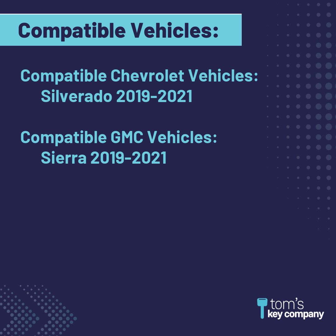 Brand New Aftermarket 4-Button Remote Fob with Lock, Unlock, Tailgate, Panic for Select Chevrolet and GMC Vehicles (CHEFOB-4B-913-K)