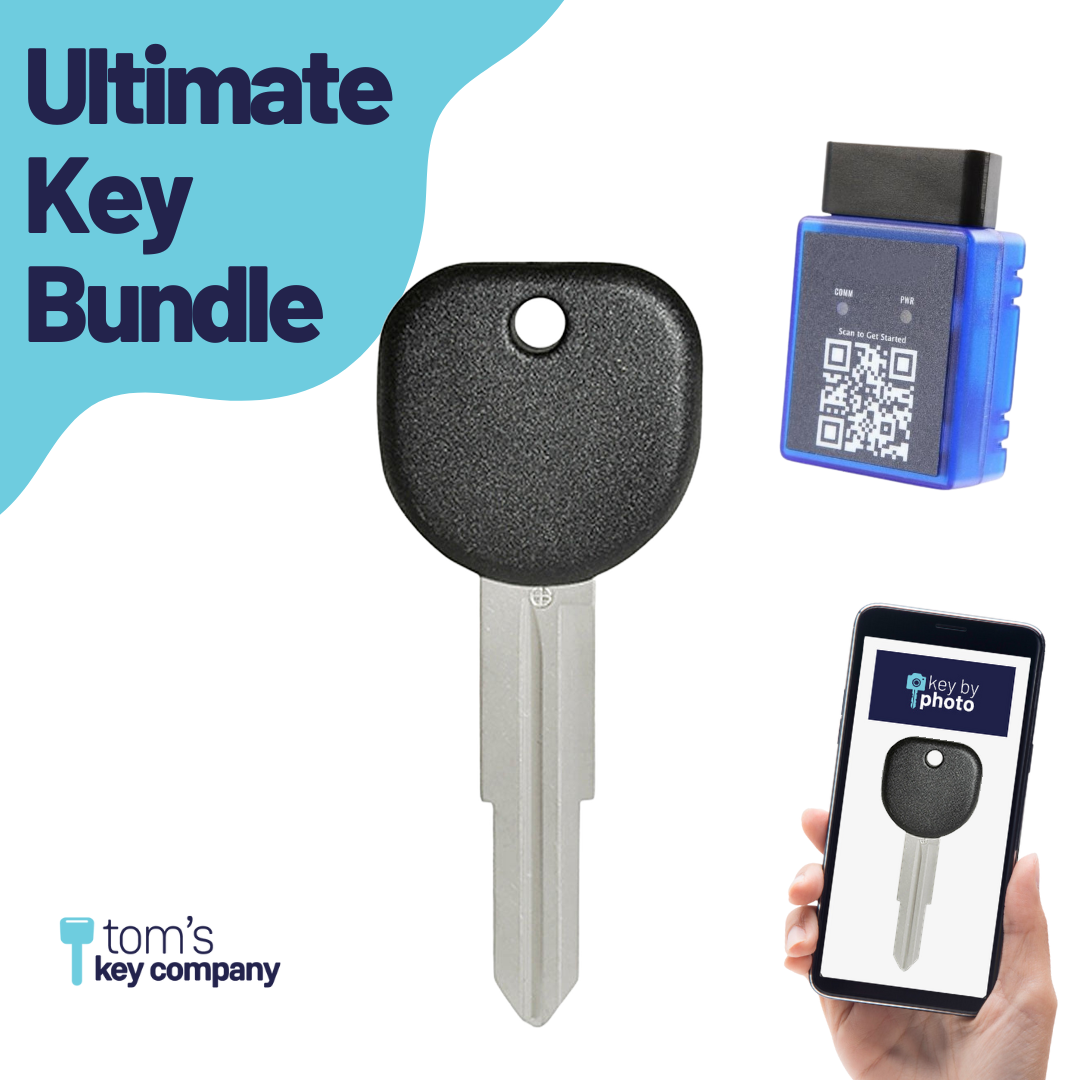 Ultimate Key Bundle with Programming Tool, Aftermarket Transponder Key and Key By Photo for Select Chevrolet and Saturn Vehicles (CHEKEY-114-K-UKB)