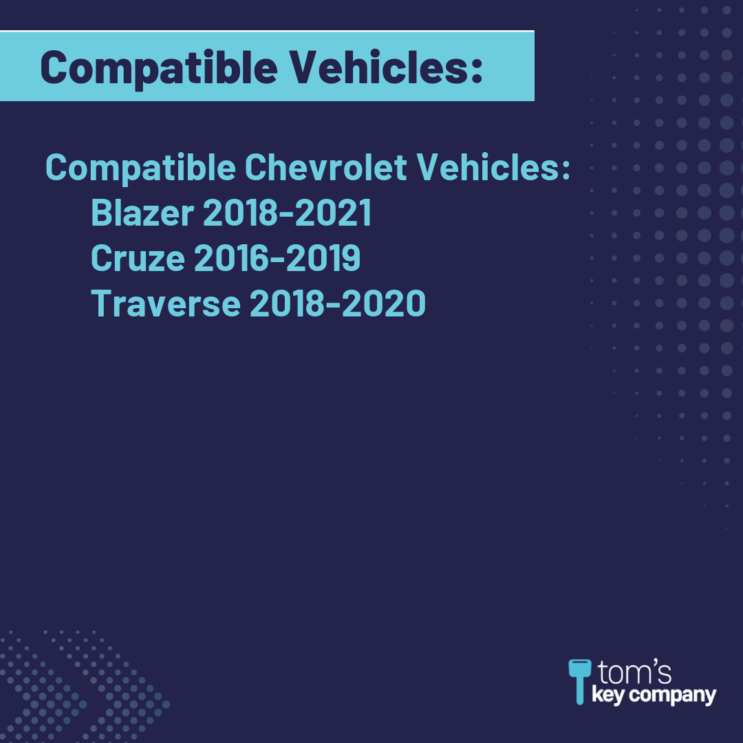 Like New Refurbished 3-Button Smart Key Fob with Lock, Unlock, Panic for Select Chevrolet Vehicles (CHESK-3B-892-K)