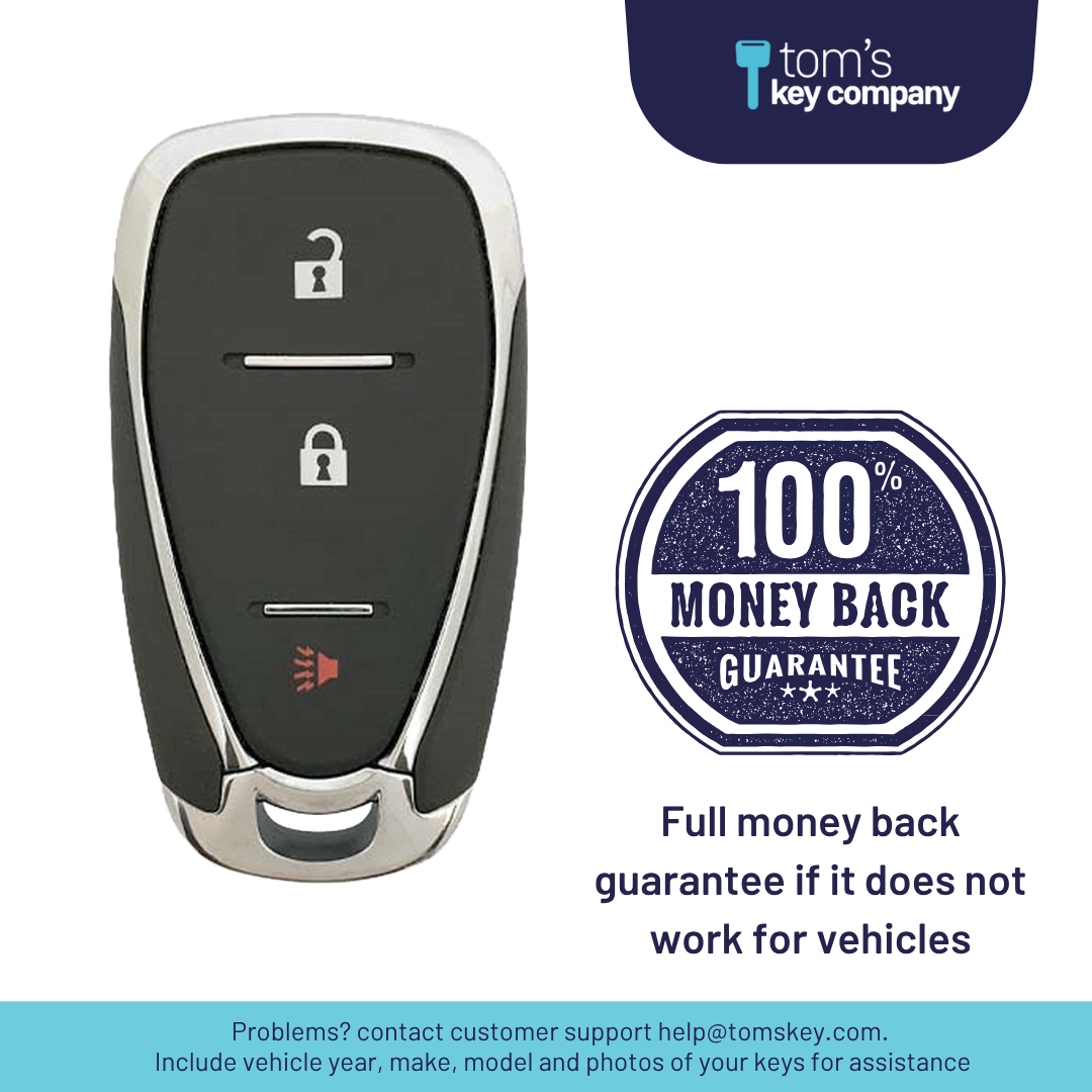 Like New Refurbished 3-Button Smart Key Fob with Lock, Unlock, Panic for Select Chevrolet Vehicles (CHESK-3B-924-REF-K)