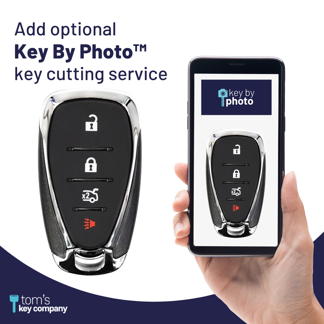 Like New Refurbished 4-Button Smart Key Fob with Lock, Unlock, Trunk, Panic for Select Chevrolet Vehicles (CHESK-4B-929-K)