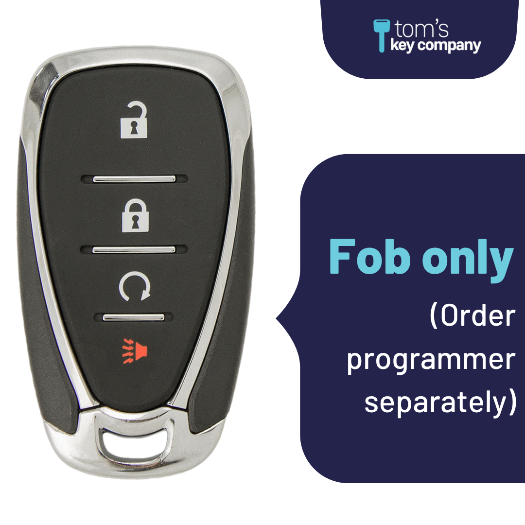 Brand New Aftermarket 4-Button Smart Key Fob with Lock, Unlock, Remote Start, Panic for Select Chevrolet Vehicles (CHESK-4B-RS-863-K)