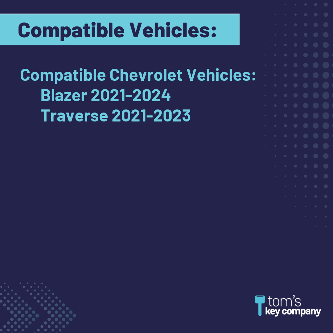 Like New Refurbished 4-Button Smart Key Fob with Lock, Unlock, Remote Start, Panic for Select Chevrolet Vehicles (CHESK-4B-RS-955-REF-K)