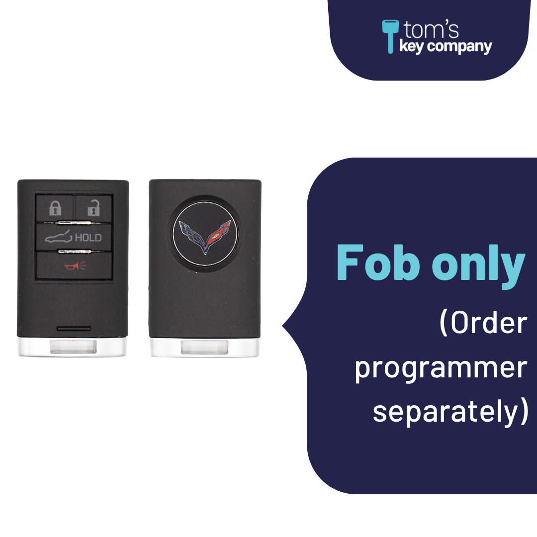 Like New Refurbished 4-Button Smart Key Fob with Lock, Unlock, Trunk Hold, Panic for Select Chevrolet Vehicles (CHESK-4B-TR-17-REF-K)