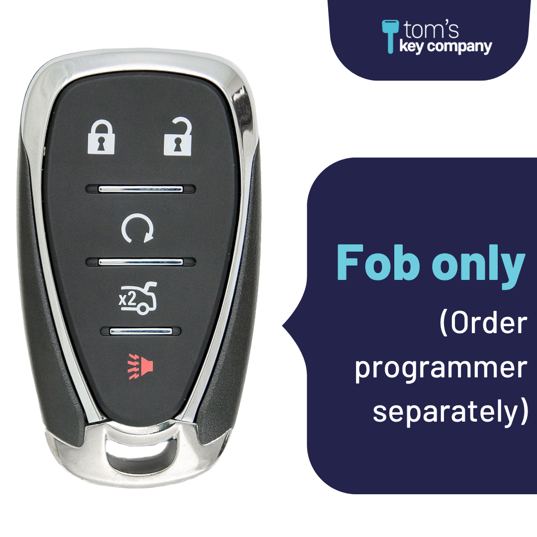 Brand New Aftermarket 5-Button Smart Key Fob with Lock, Unlock, Remote Start, Trunk, Panic for Select Chevrolet Vehicles (CHESK-5B-849-K)