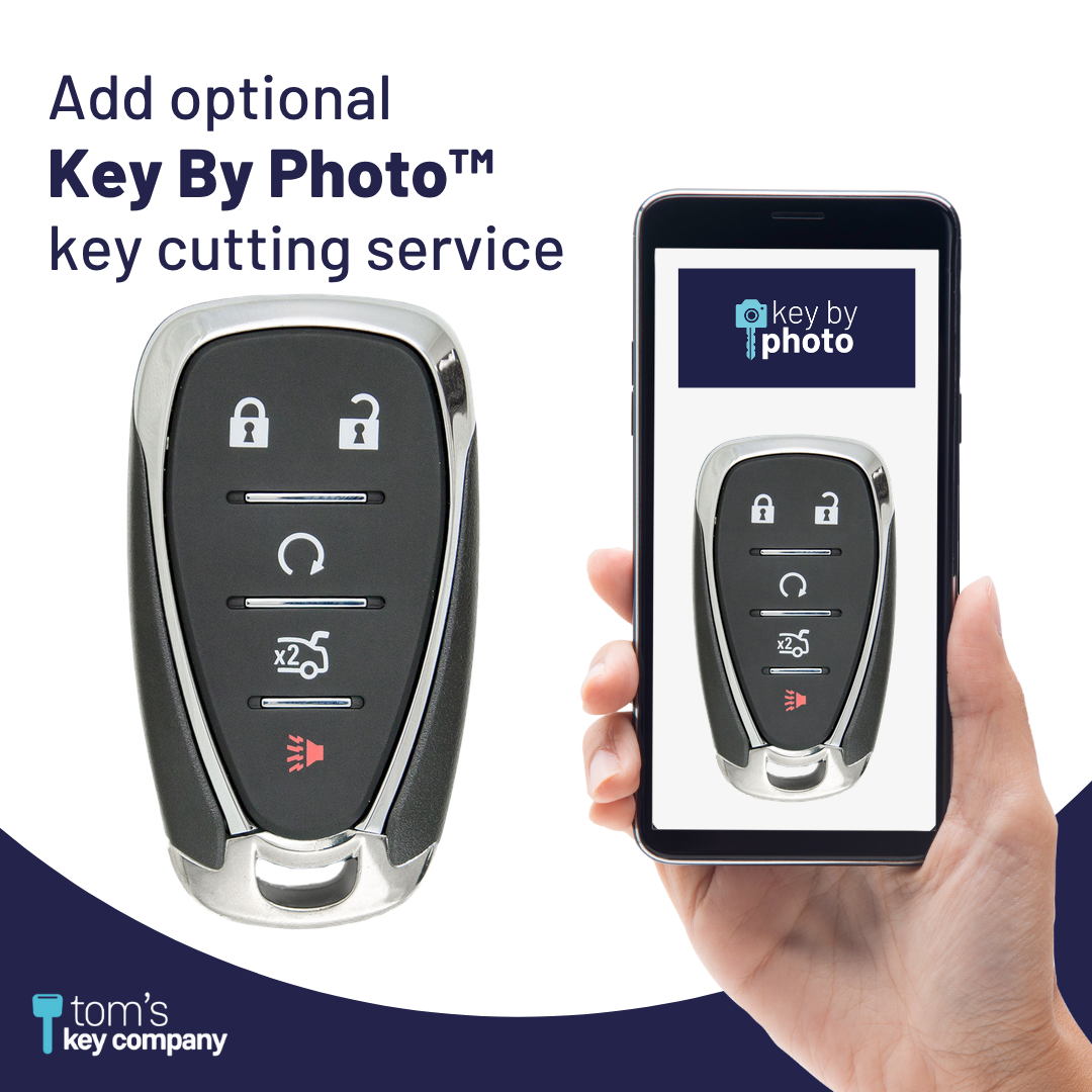 Like New Refurbished 5-Button Smart Key Fob with Lock, Unlock, Remote Start, Trunk, Panic for Select Chevrolet Vehicles (CHESK-5B-849-K)