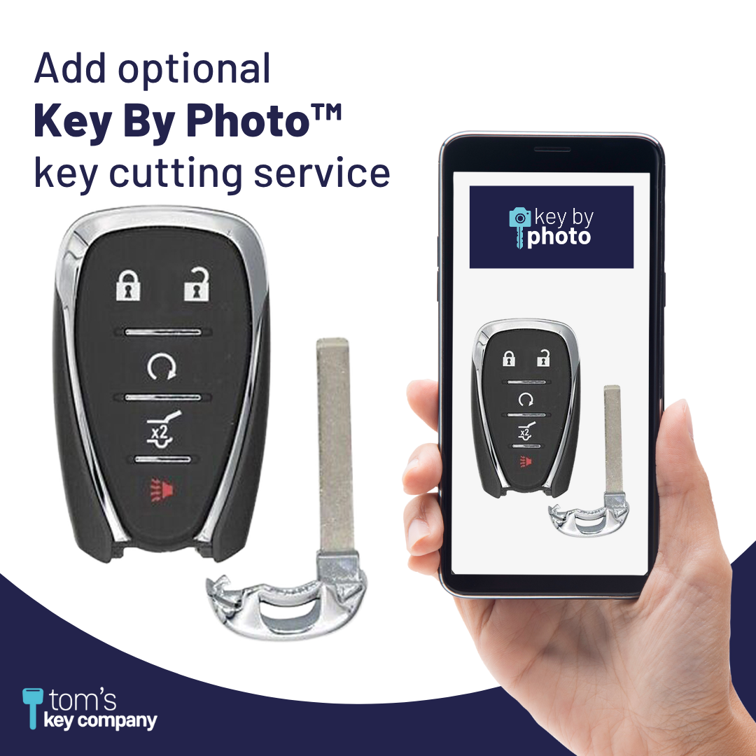 Brand New Aftermarket 5-Button Smart Key Fob with Lock, Unlock, Hatch, Remote Start, Panic for Select Chevrolet Vehicles (CHESK-5B-921-K)