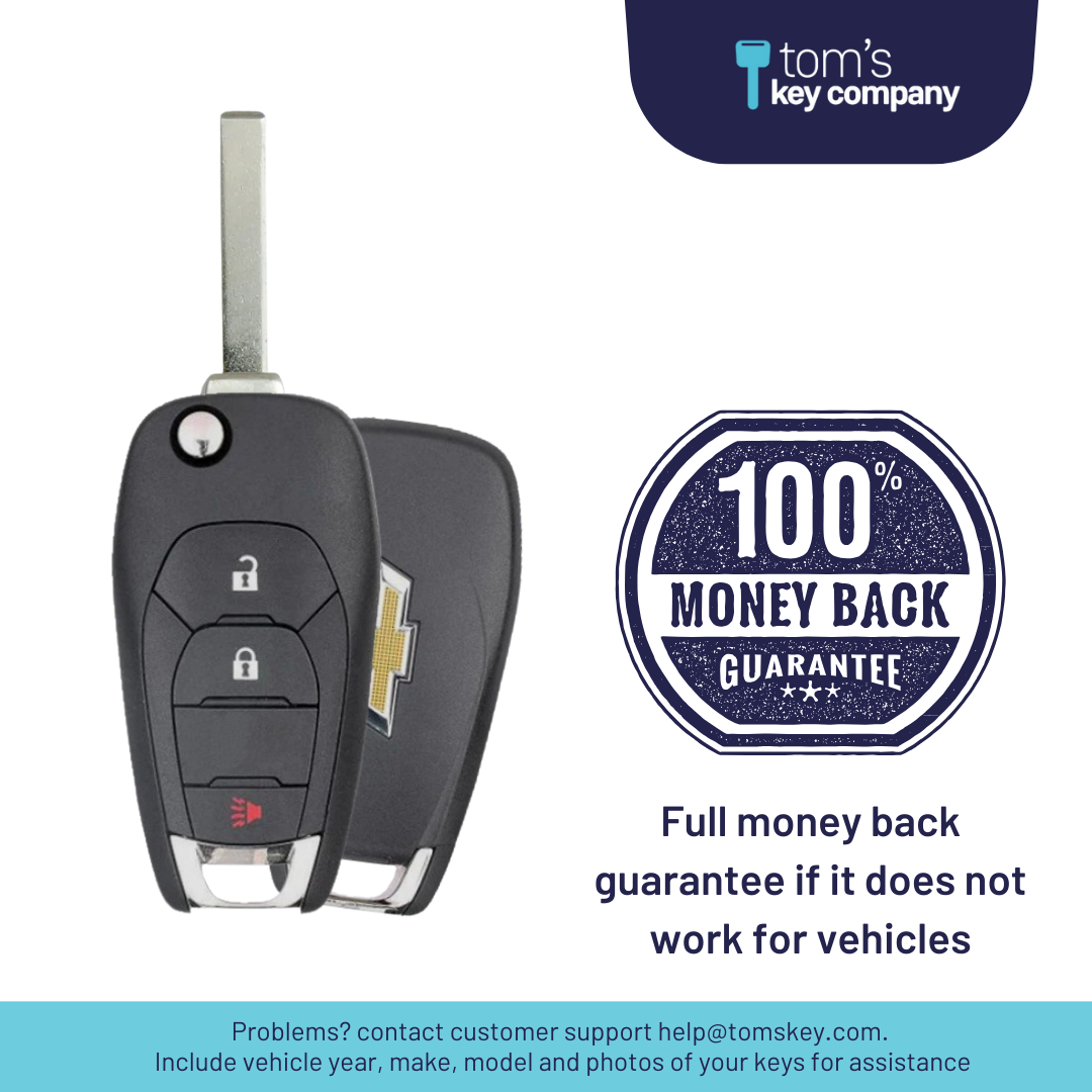 Like New Refurbished 3-Button Flip Key with for Select Chevrolet Vehicles (CHEVFLP-3B-T004)