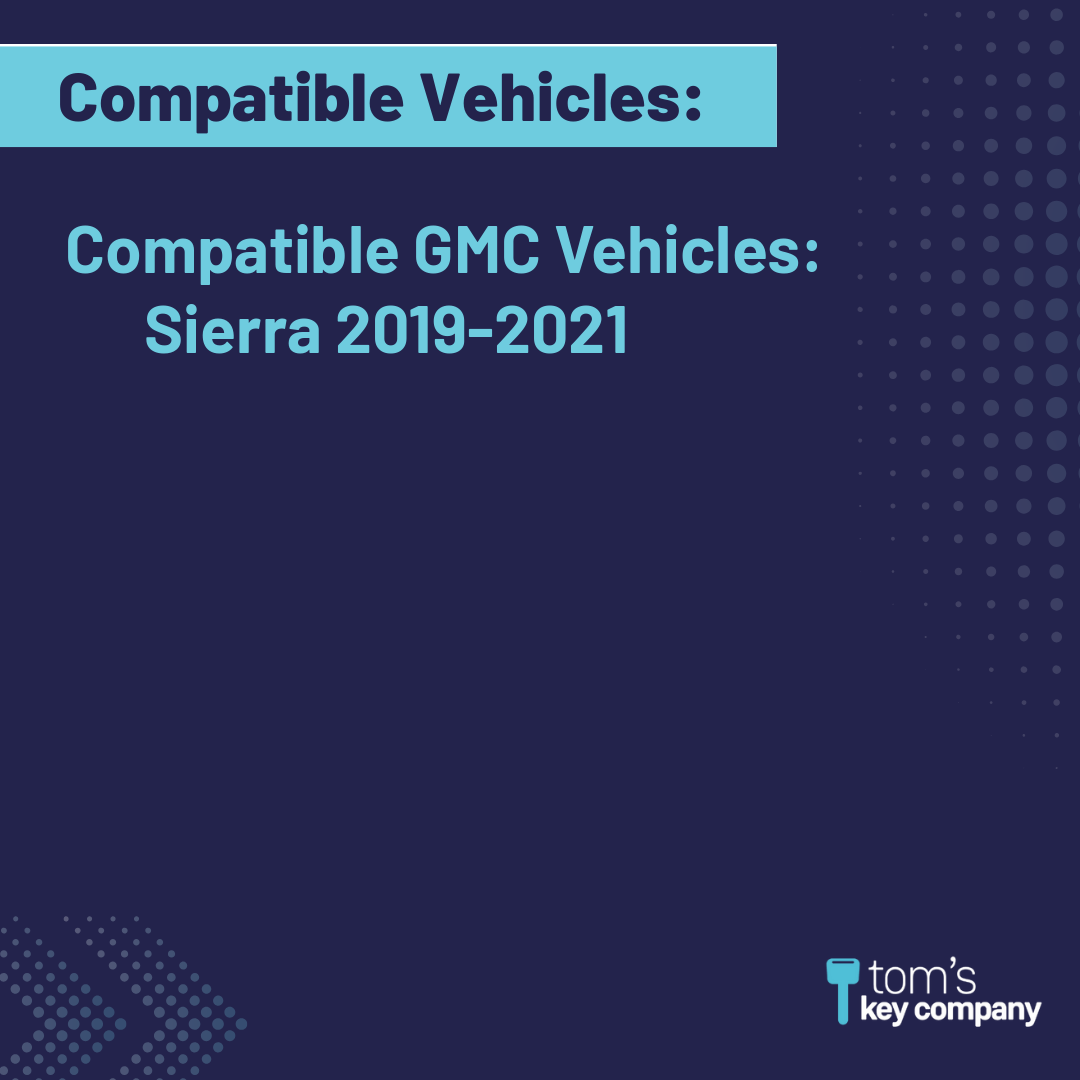 Brand New Aftermarket 5-Button Smart Key Fob with Lock, Unlock, Remote Start, Liftgate, Panic for Select GMC Vehicles (CHEVSK-5B-TG-HYQ1EA-SLVRDO)