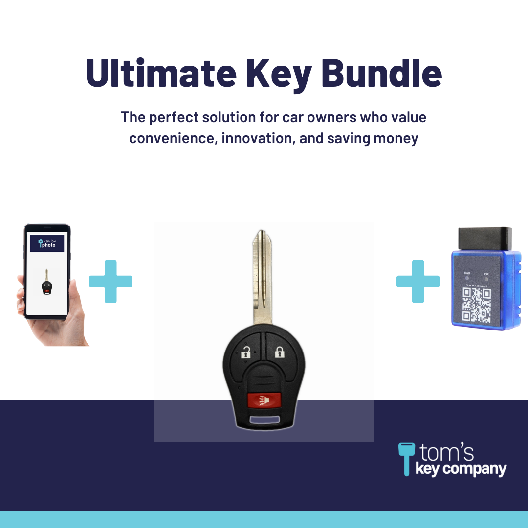Ultimate Remote Key Bundle with Programming Tool, Aftermarket 3-Button Remote Key and Key By Photo for Select Nissan Vehicles (CWTWB1U751-3B-UKB)