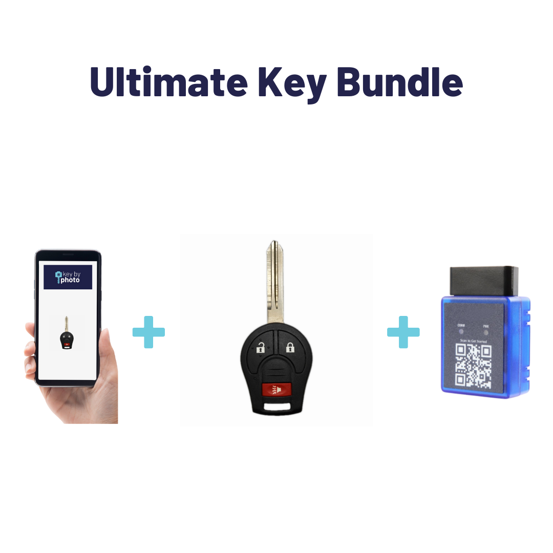 Ultimate Remote Key Bundle with Programming Tool, Aftermarket 3-Button Remote Key and Key By Photo for Select Nissan Vehicles (CWTWB1U751-3B-UKB)