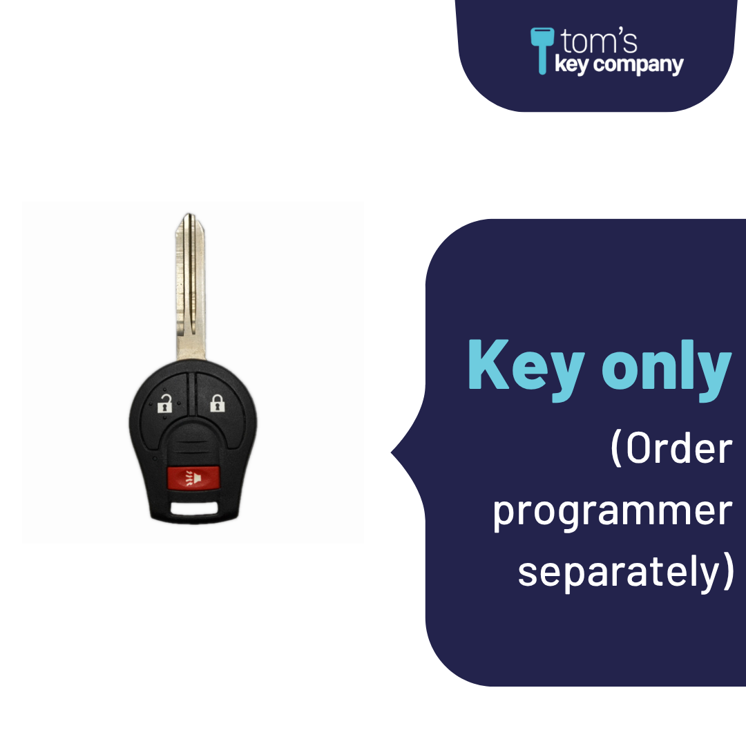 Brand New Aftermarket 3-Button Remote Key with Lock, Unlock, Panic for Select Nissan Vehicles (CWTWB1U751-3B)
