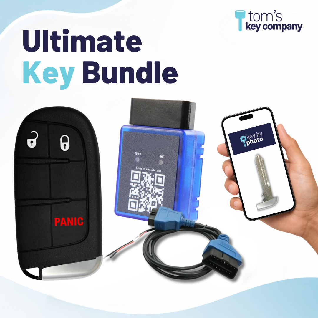 Ultimate DIY Car Key Replacement Kit for Dodge Durango (2018–2026), Dodge Journey (2018-2020), & Jeep Grand Cherokee (2018-2021) – 3 Button Smart Key w/ PairMyKey, Bypass Cable & Key by Photo (DJSK-3B-TMB-PMKA-BC-KBP-UKB)