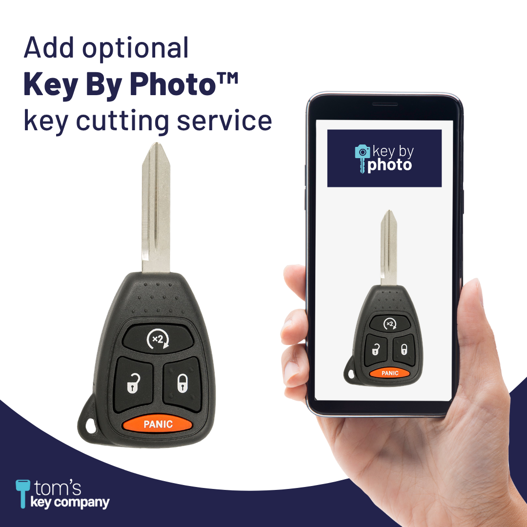 Brand New Aftermarket 4-Button Remote Key with Lock, Unlock, Remote Start, Panic for Select Chrysler, Dodge and RAM Vehicles (DODCK-4B-889-K)