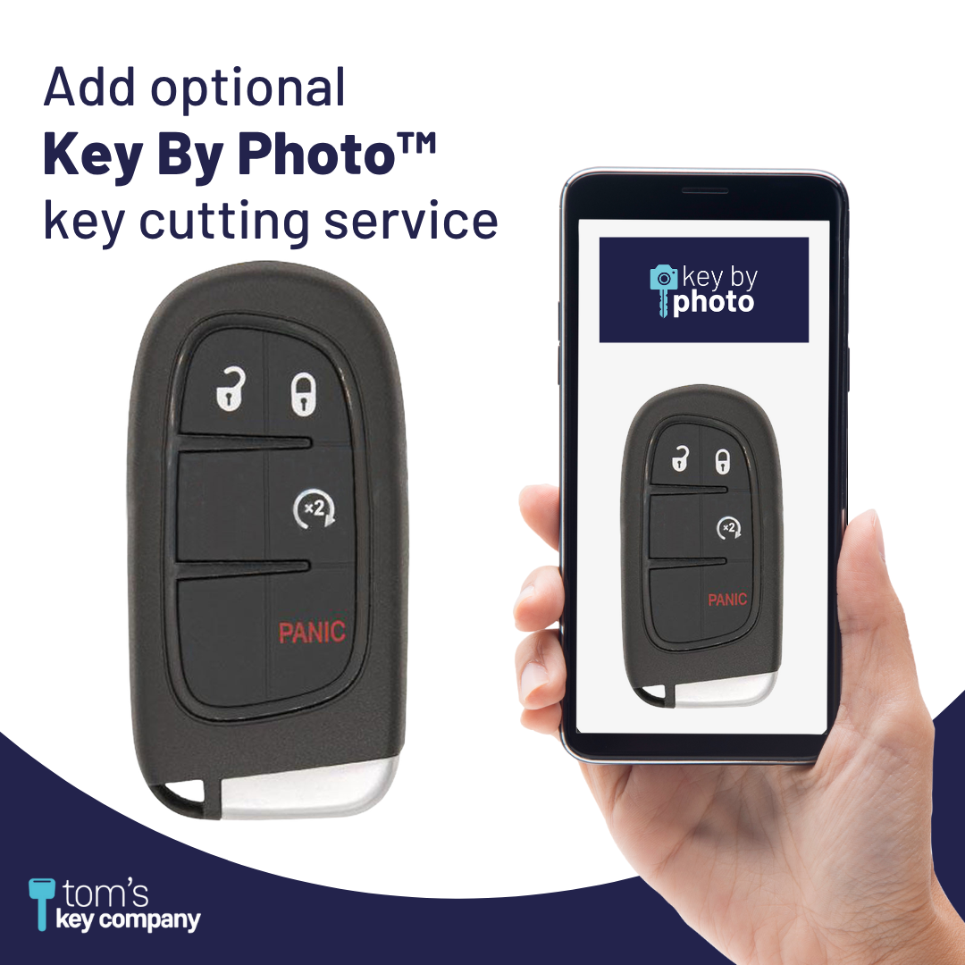 Like New Refurbished 4-Button Smart Key Fob with Lock, Unlock, Remote Start, Panic for Select Dodge and RAM Vehicles (DODSK-4B-607-K)