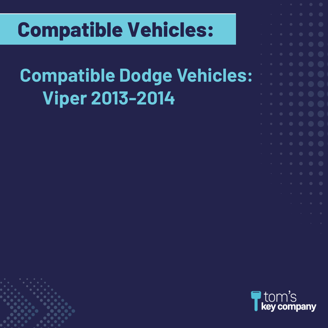 Like New Refurbished 4-Button Smart Key Fob with Lock, Unlock, Trunk, Panic for Select Dodge Vehicles (DODSK-4B-TR-1619-REF-K)