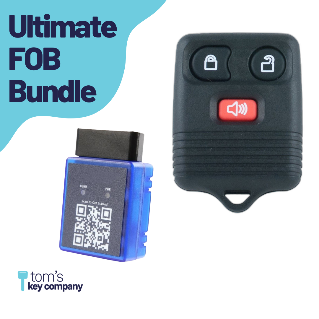 Ultimate Remote FOB Bundle with Programming Tool and Aftermarket 3 Button Remote FOB for Select Ford Vehicles (FOR-3B-DOOR-UKB)