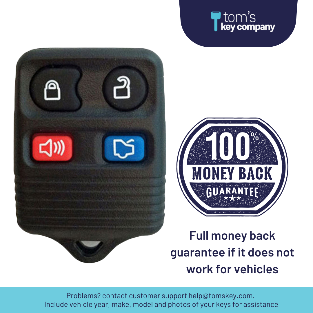 Brand New Aftermarket 4 Button Remote Fob with Trunk Release for Select Ford Vehicles (FOR-4B-TR-345-FOB)