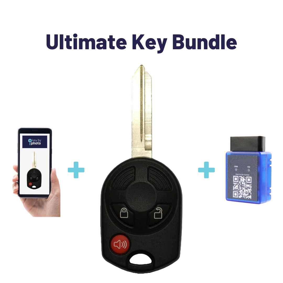 Ultimate Remote Key Bundle with Programming Tool, Refurbished 3-Button Remote Key and Key By Photo for Select Mazda Vehicles (FORCK-3B-R7016-RC-K-UKB)