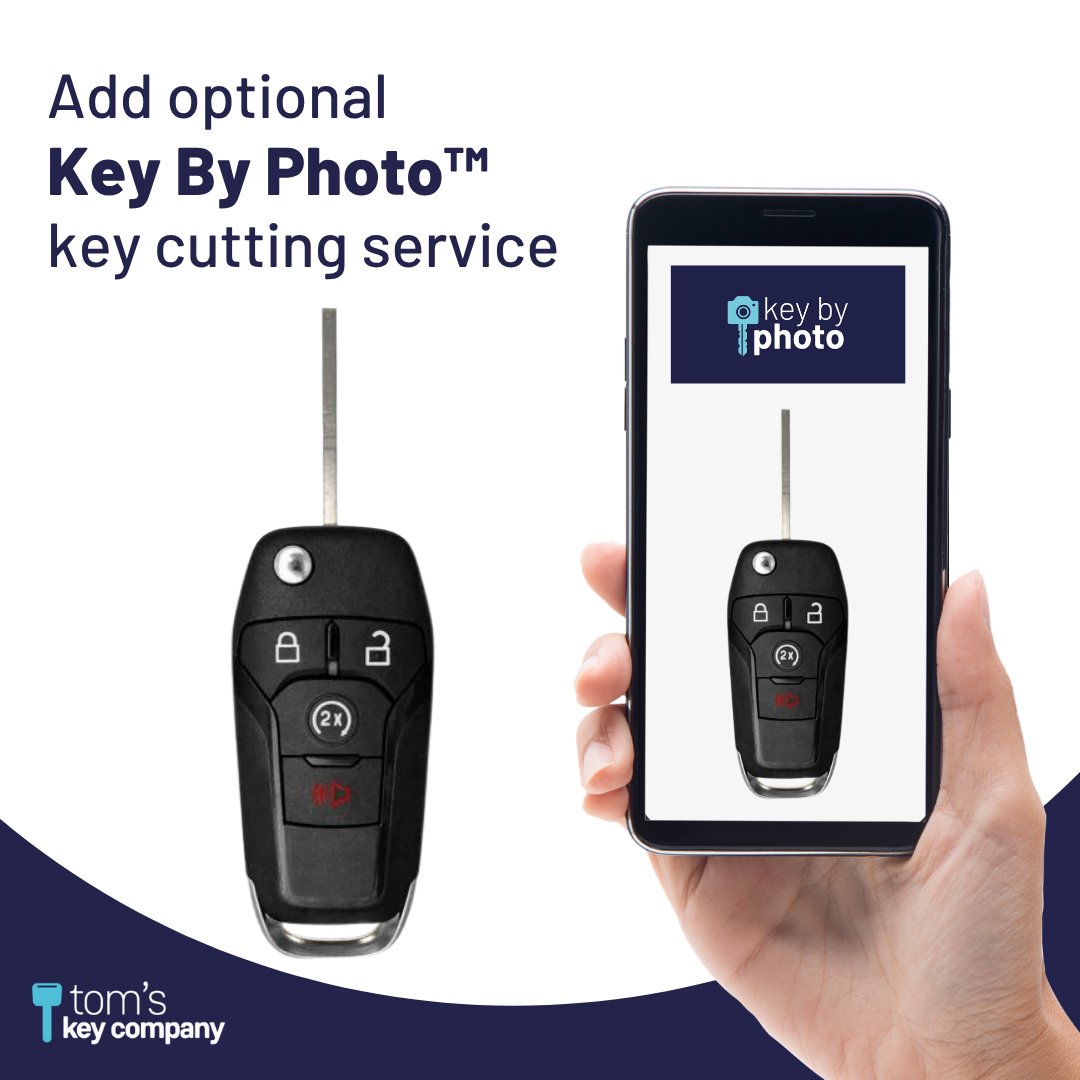 Brand New Uncut Aftermarket 4 Button Flip Key w/ Remote Start Feature for Select Ford Vehicles