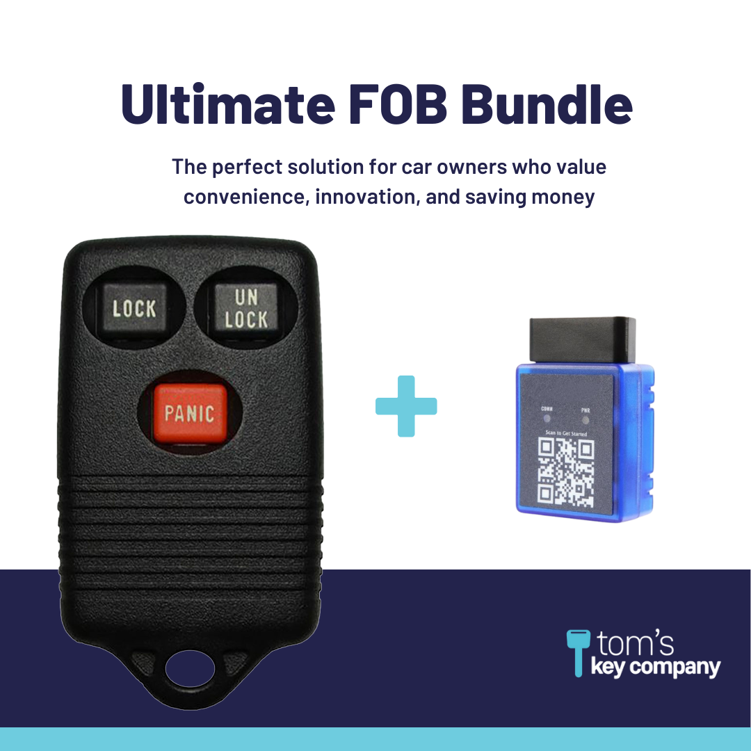 Ultimate Remote FOB Bundle with Programming Tool and Aftermarket 3 Button Remote FOB for Select Ford Vehicles (FORFOB-3B-752-RC-K-UKB)