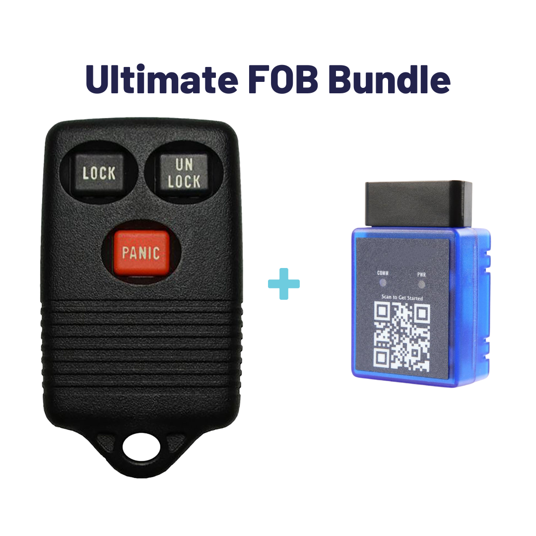 Ultimate Remote FOB Bundle with Programming Tool and Aftermarket 3 Button Remote FOB for Select Ford Vehicles (FORFOB-3B-752-RC-K-UKB)