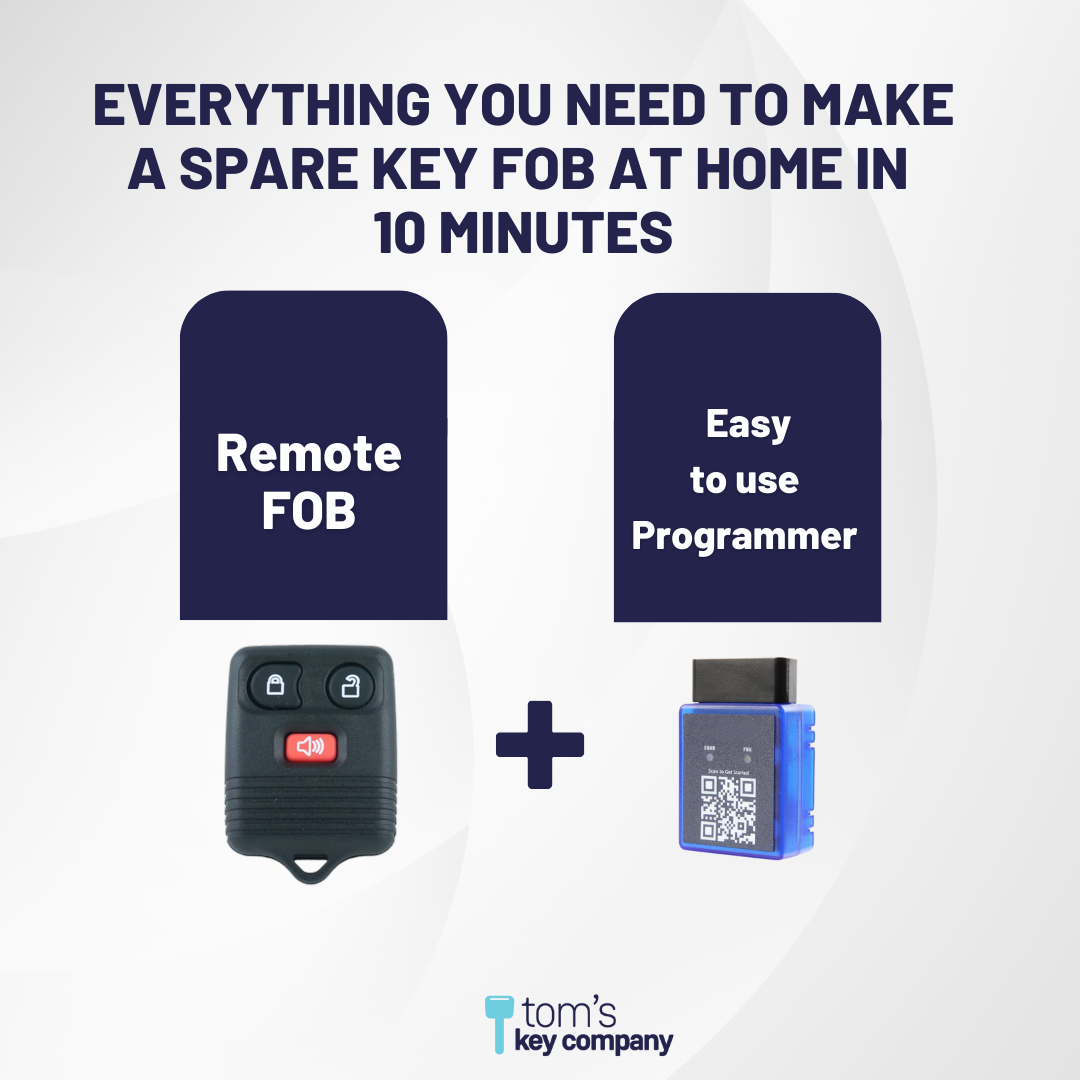 Ultimate Remote FOB Bundle with Programming Tool and Aftermarket 3 Button Remote FOB for Select Mazda Vehicles (FORFOB-3B-760-K-UKB)